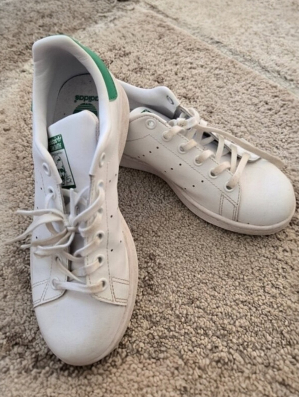 Adidas Ortholite  Stan Smith White and Green Sneakers Size 4.5